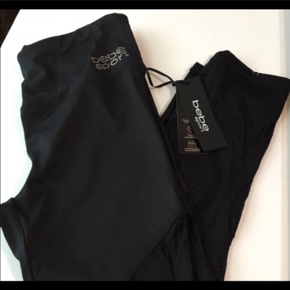 Bebe Capris With Cut Out Deign on leg bottom